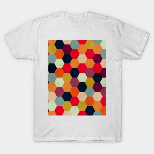 Colorful Beehive Pattern T-Shirt by Tobe_Fonseca